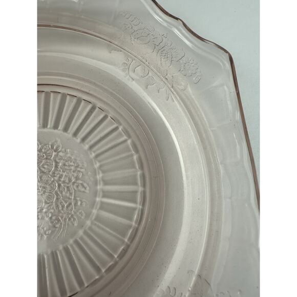 Jeannette Adam Pink Depression Glass Square 6" Bread / Dessert Plate - Picture 6 of 8